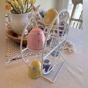 Vintage Hand painted Easter Eggs on Carousel Wheel